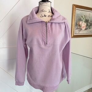 🔸 Suzy Shier Lavender Half-Zip Sweater